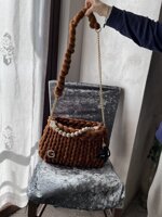 marrone-ruggine-con-tracolla-meta-tessuto-e-catena