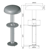 model-l-heat-9065-riscaldatore-a-pellet-outdoor-con-cupola-xl-90-cm-e-tavolino-65-cm