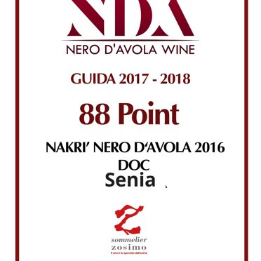 NDA NERO D'AVOLA WINE Il nostro Nakrì Vittoria Nero d'Avola Doc annata 2016 premiato dai giudici del Nda