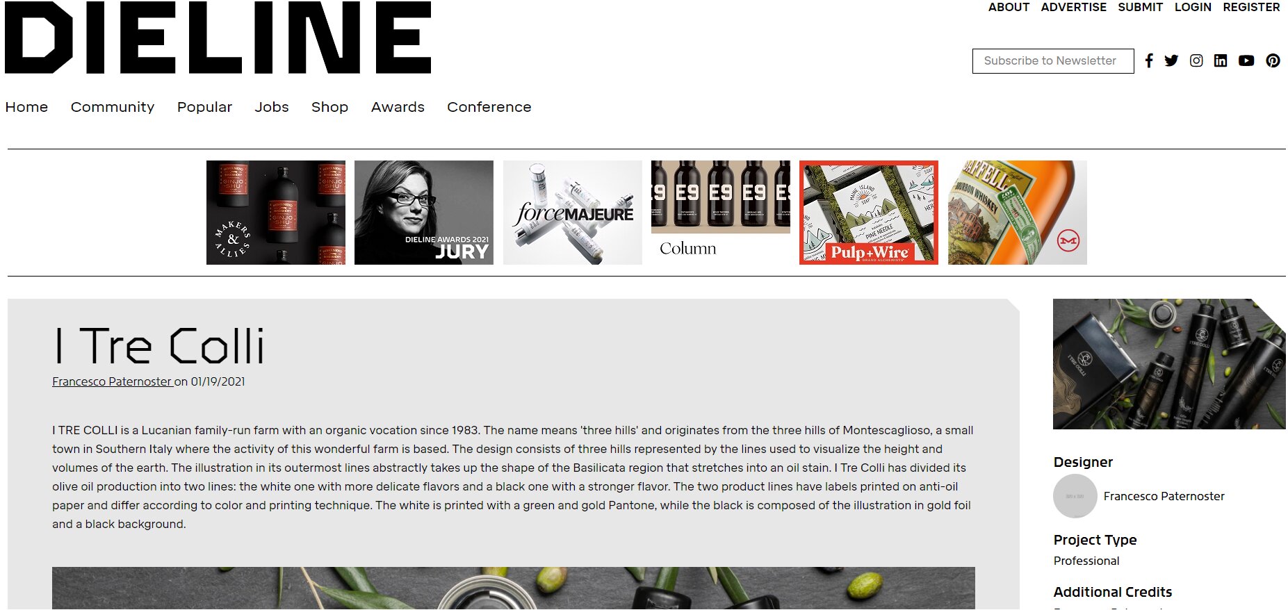 Siamo su "Dieline"!