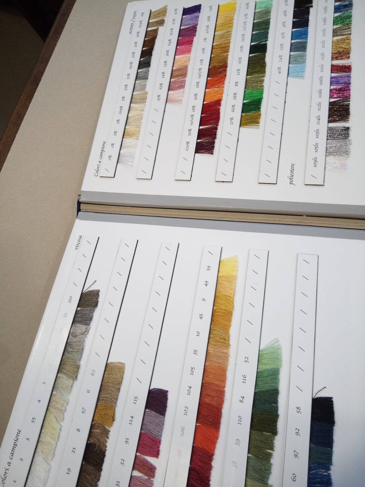 Cartella colori su campione