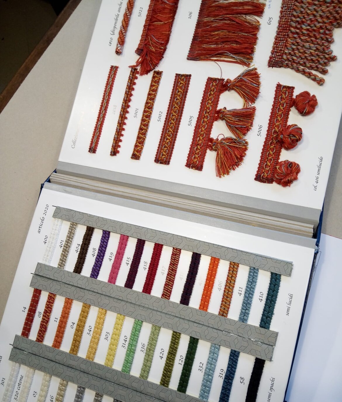 Collezione classica in fiocco viscosa e acetato