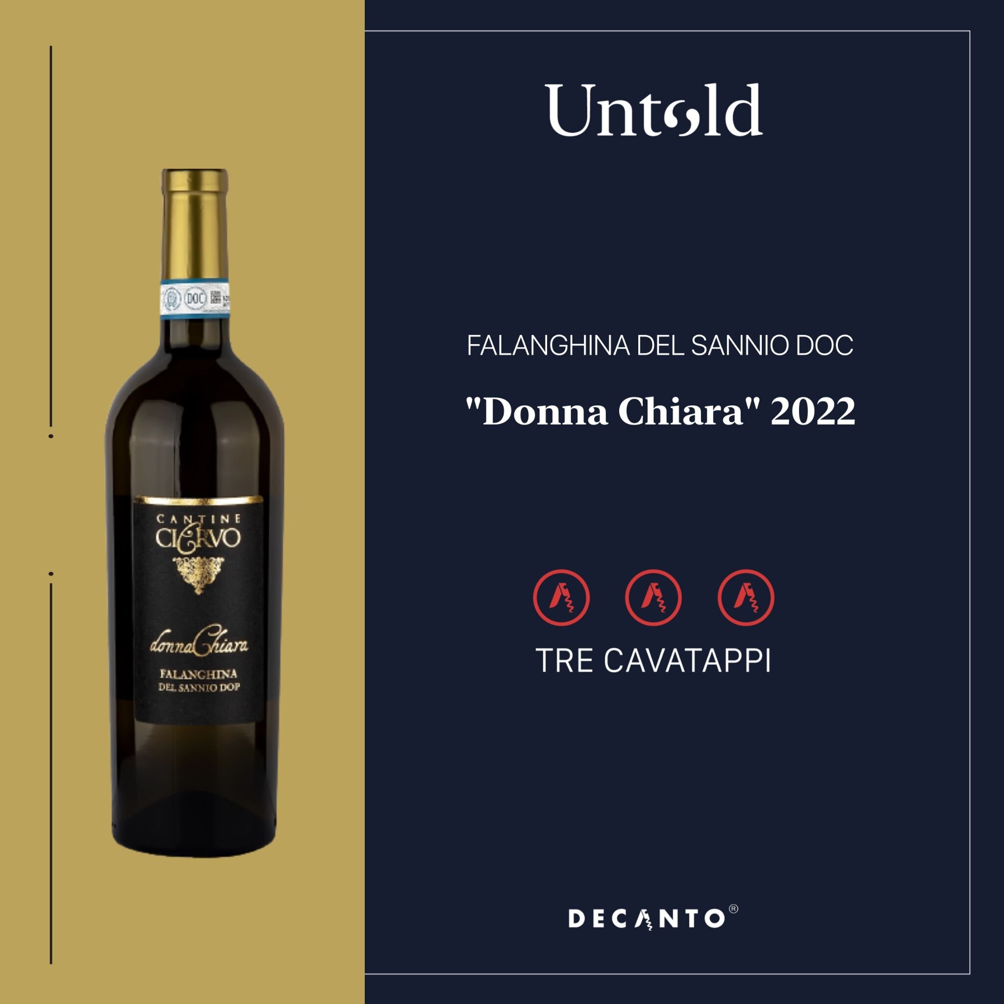 Guida Decanto 3 CAVATAPPI PER LA FALANGHINA DOC "DONNA CHIARA"