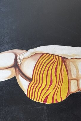 IL SOGNATORE - [THE DREAMER - 夢見る者（ゆめみるもの] OLIO SU TELA, 80x200