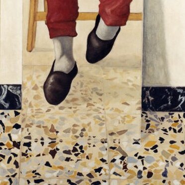 allo specchio tempera grassa su tela cm 55x 75