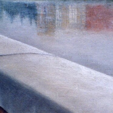 Lungarno tempera grassa su tela cm 50,5x 36