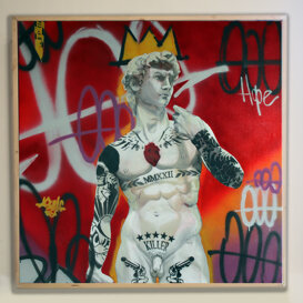 David21 tecnica mista su tela 100X100
