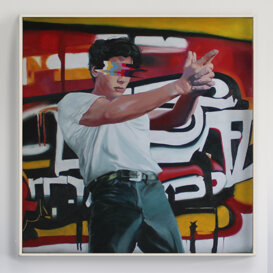Mr. Bang Dipinto olio su tela 100x100 cm. painting oil on canvas 100x100 cm.