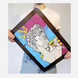 DAVID ACRILICO SPRAY SU DISPLAYIPHONE, 50X70CM