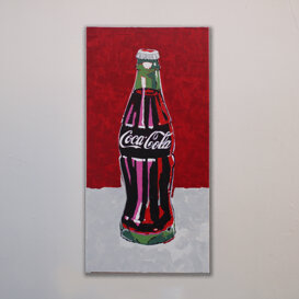 coca 40X100, ACRILICO SU TELA 1/1 tecnica mista
