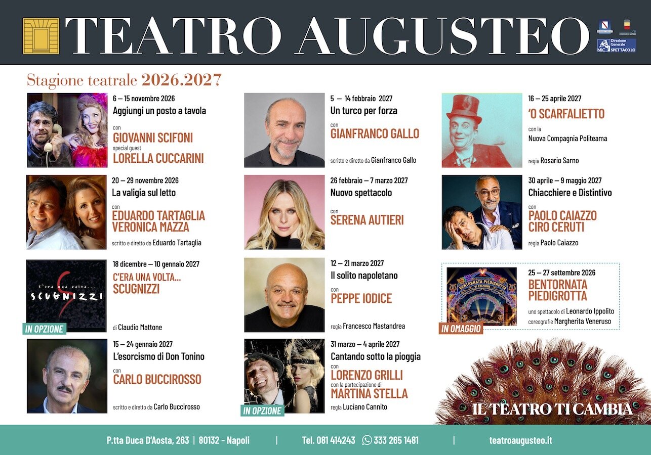 Al via la campagna abbonamenti 2026/2027 del Teatro Augusteo di Napoli