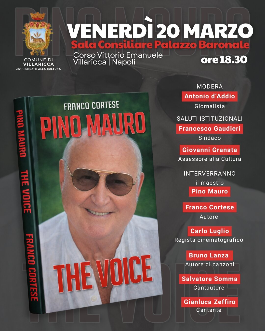 Pino Mauro – The Voice: il 20 marzo a Villaricca la presentazione ufficiale del libro dedicato all’icona della canzone napoletana