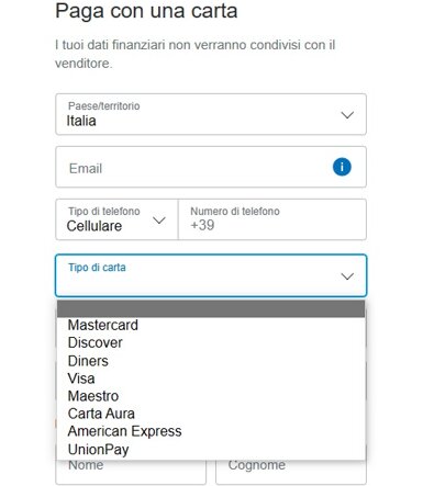 VPGym pagamenti accettati Pagamento con carta di credito. Con PayPal senza account