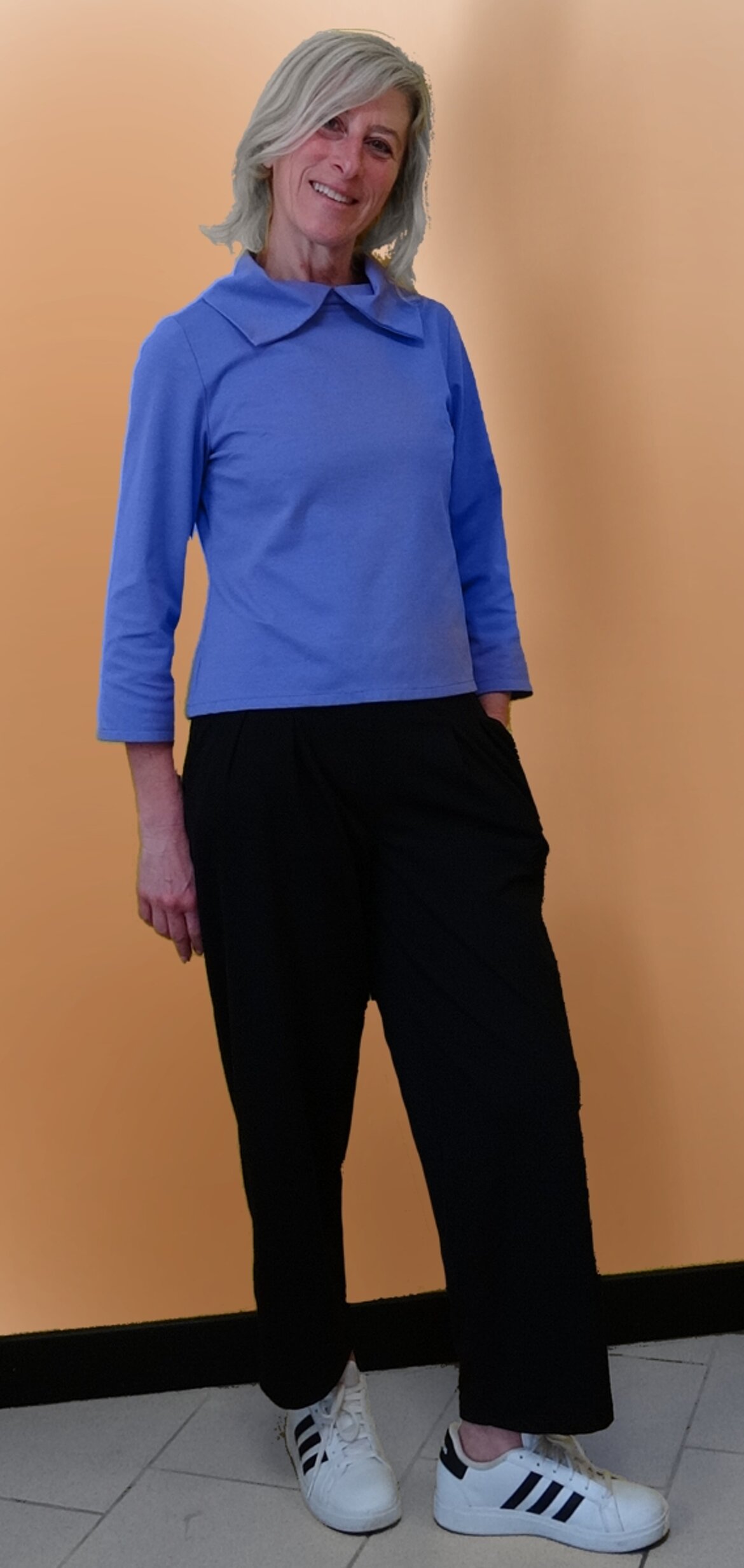 Pantaloni e blusa creati da Cristina