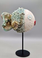 pesce-tropicale-onde-di-luce-scultura-in-ceramica-raku-17x14x7