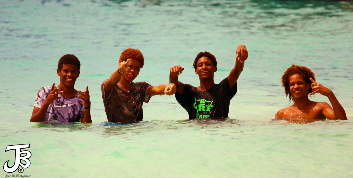 Boys in the sea