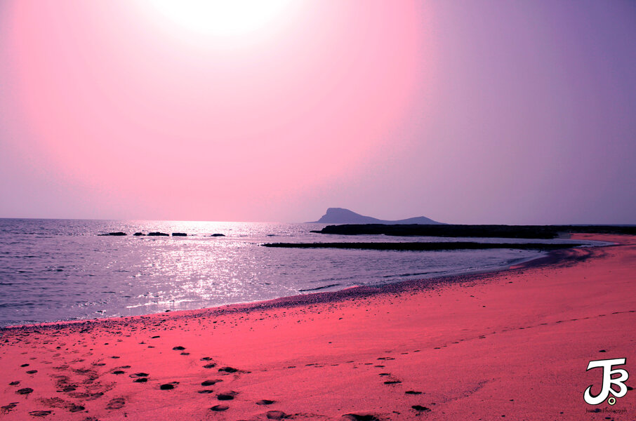 Sand colored by the sun
