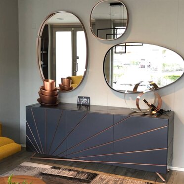 Madia SOLARIS Laccato Opaco Grigio + Oro Rosa Madia SOLARIS Laccato Opaco Grigio + Oro Rosa