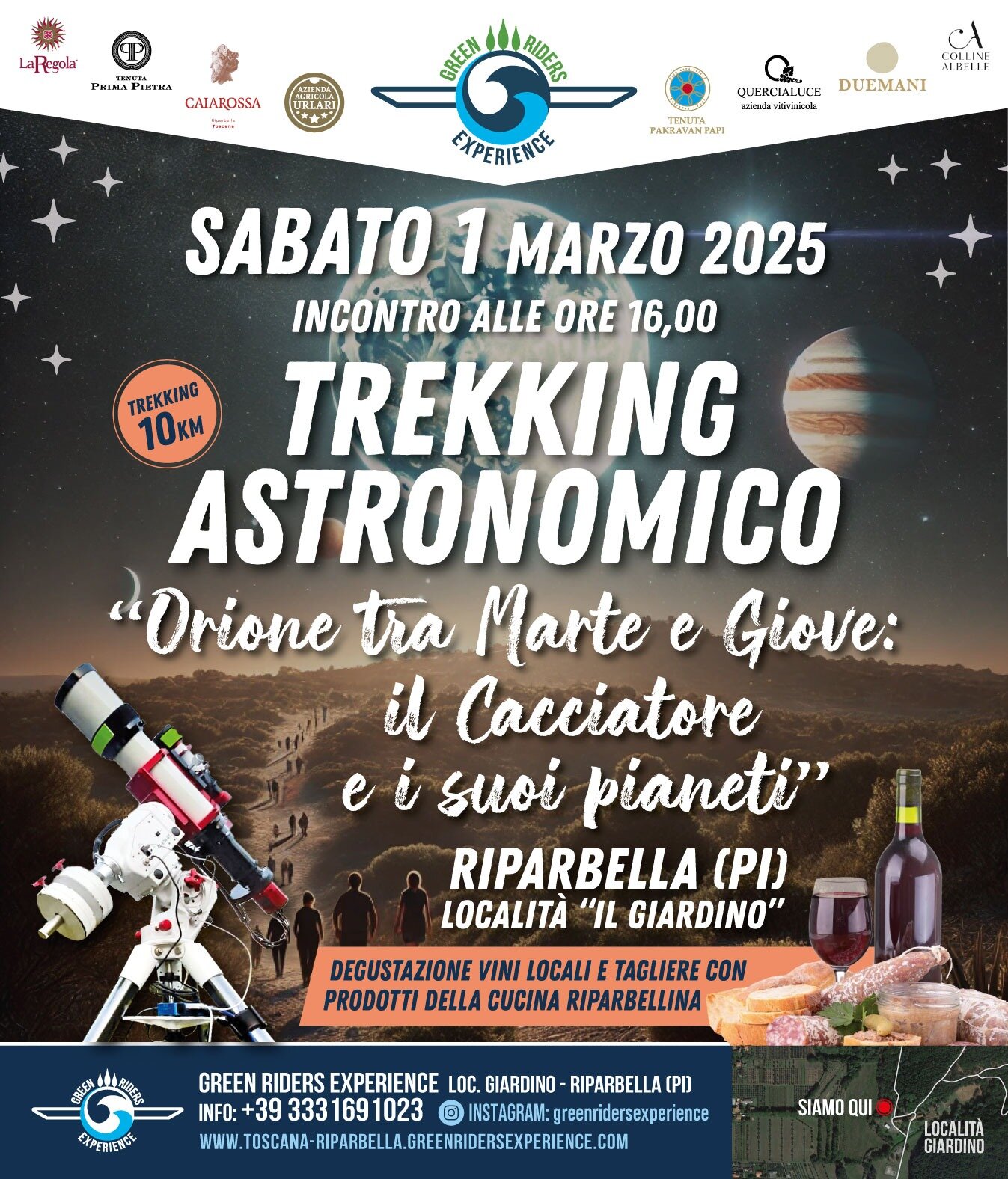 Sabato 1 Marzo&nbsp; 2025 "Orione tra Marte e Giove: il Cacciatore e i suoi pianeti"