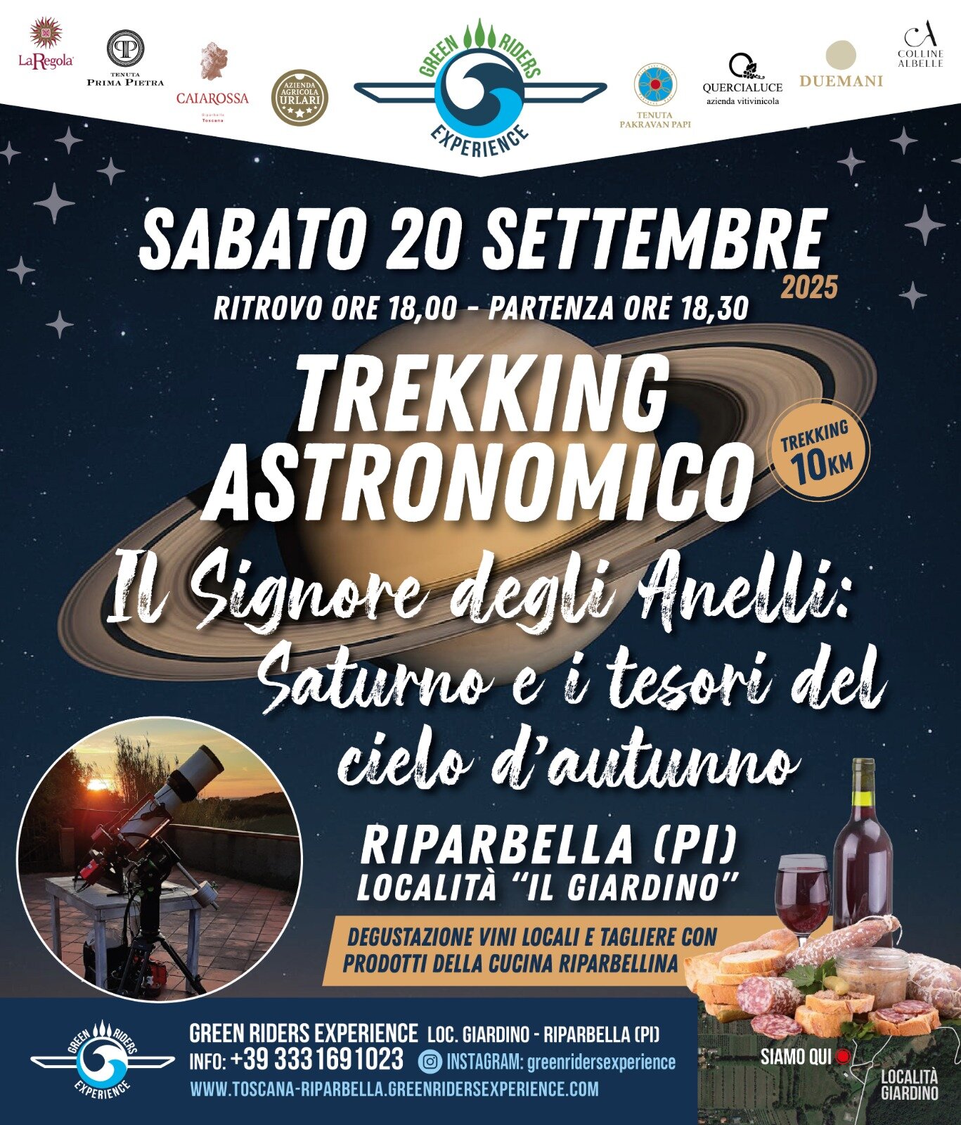 Trekking Astronomico &ndash; &ldquo;Il Signore degli Anelli: Saturno e i tesori del cielo d&rsquo;autunno&rdquo; SABATO 20 SETTEMBRE 2025