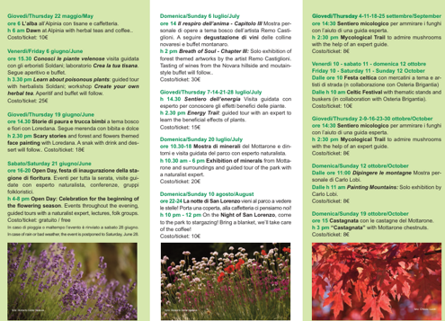 Giardino Botanico Alpinia, calendario eventi Giardino Botanico Alpinia, calendario eventi