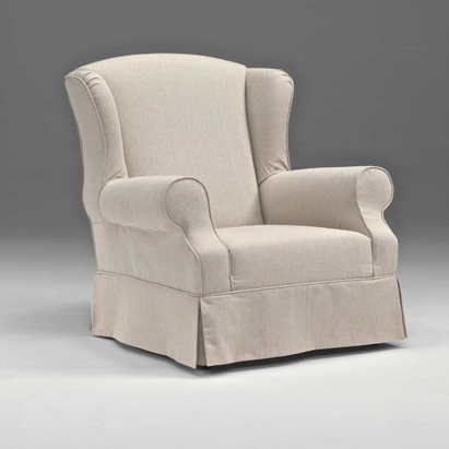 BERGERE Classica 'bergere' dalle linee morbide, con le caratteristiche 'orecchie', rifinita con 'gonna' a sf