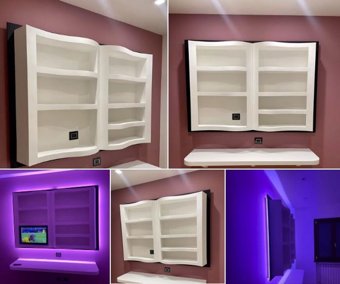 LIBRERIA, SCRIVANIA E ALLOGGIO TV