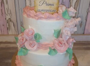 Torta comunione rose rosa Rimini