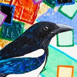 gazza-uccello-dipinto