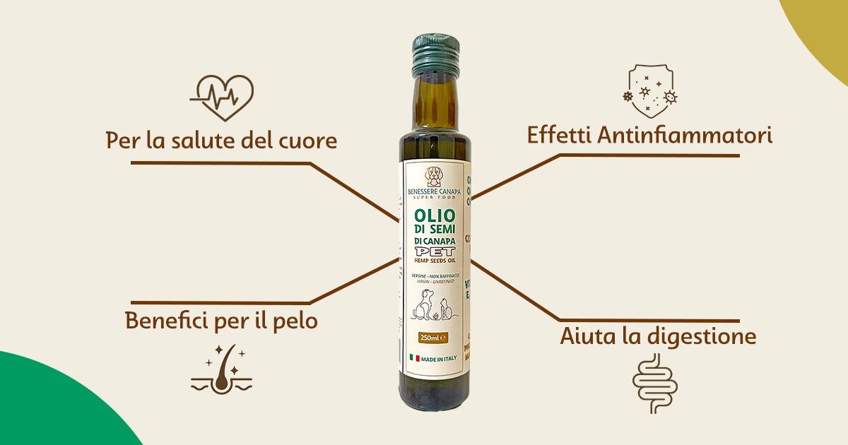 Olio di Semi di Canapa per Cani e Gatti: l'ingrediente dalla carica giusta