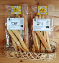 Grissini di mais Classici grissini con farina di mais, lievito madre e olio extra vergine d'oliva