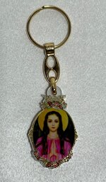 st-philomena-keychain-in-gilded-metal