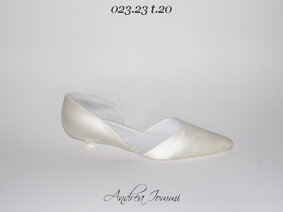 scarpe da sposa tacco basso 2 cm in raso avorio