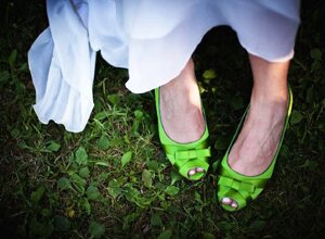 scarpe da sposa verdi tacco basso