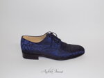 scarpe-uomo-donna-e-borsa-con-tessuto-damascato-blu