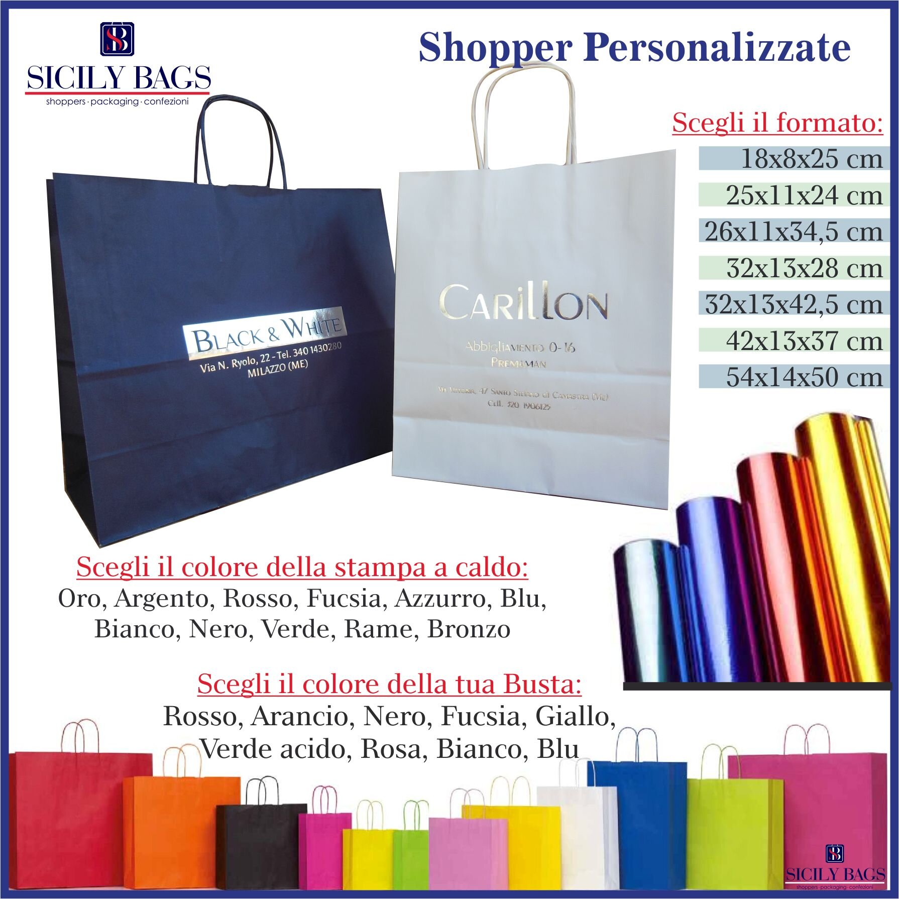 Buste per Negozi Personalizzate