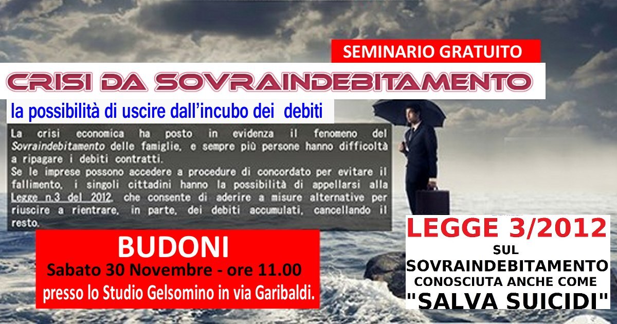 Seminario "Crisi da Sovraindebitamento e procedure di esdebitazione". Seminario "Crisi da Sovraindebitamento e procedure di esdebitazione".
