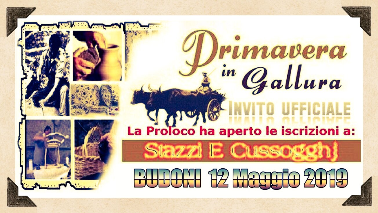 Iscrizioni all’evento Stazzi e Cussogghj 2019 Iscrizioni all’evento Stazzi e Cussogghj 2019