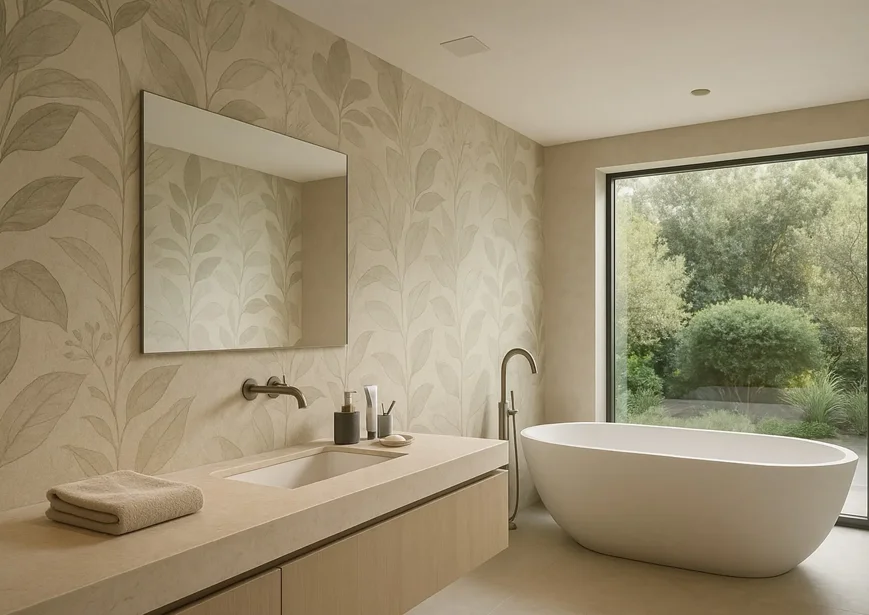 Diffusione sonora multiroom in bagno moderno con diffusori da incasso a filo soffitto