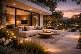 impianto audio outdoor con diffusori da giardino