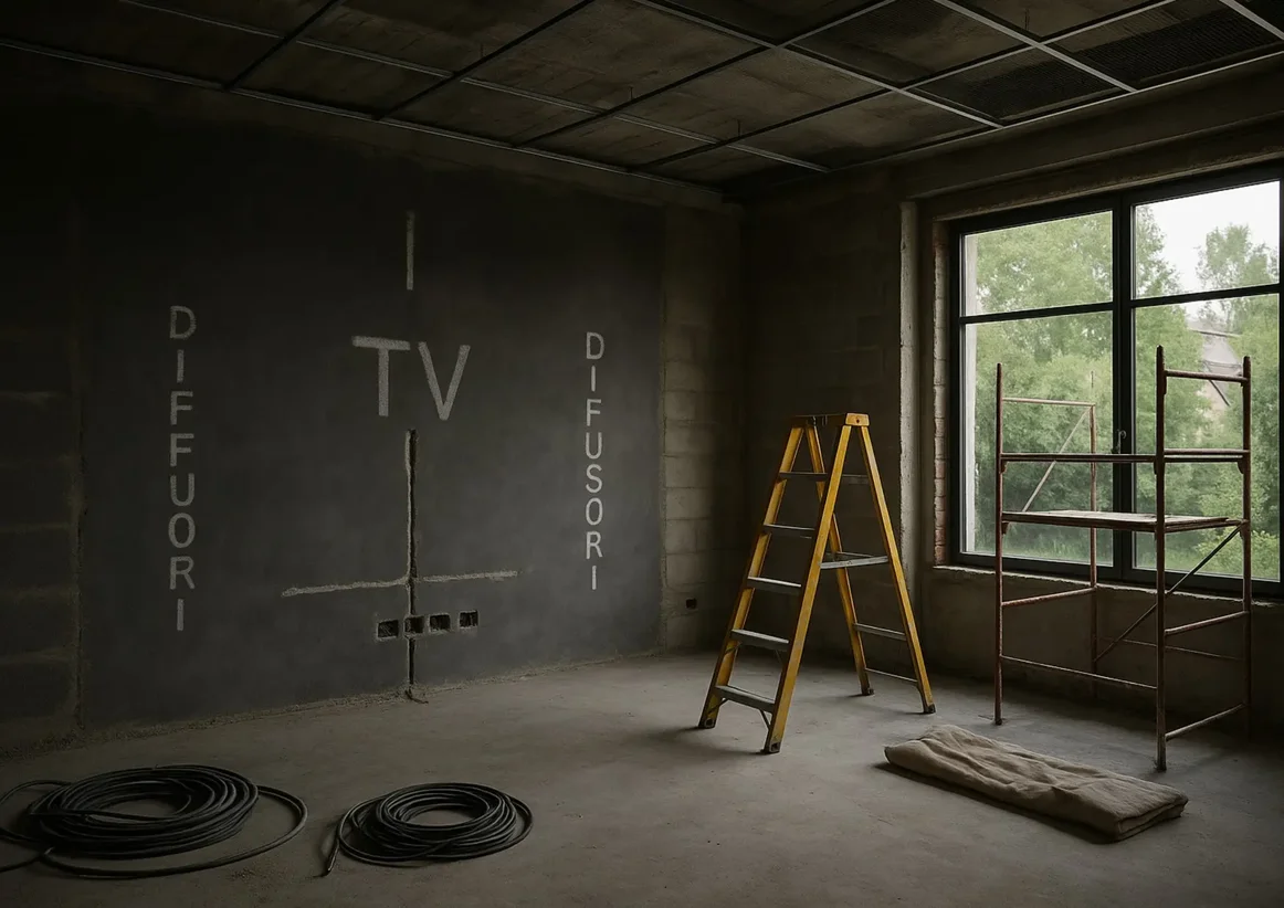 Predisposizione impianto home theater durante lavori di ristrutturazione per cinema in casa