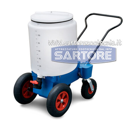 carrello per trasporto latte in plastica 4 ruote