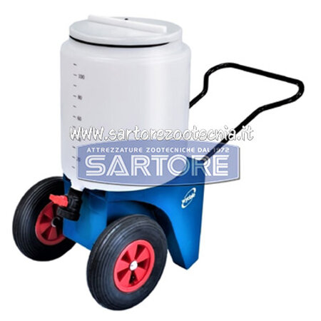 carrello per trasporto latte in plastica 2 ruote