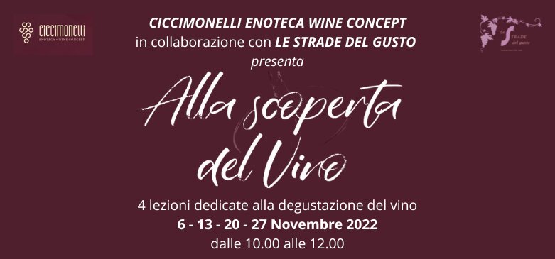 Il nuovo corso dedicato "Alla scoperta del vino"