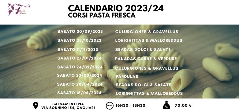 Calendario Cooking Classes 2023/2024 Calendario Cooking Classes 2023/2024
