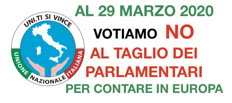 CI VOGLIONO SEMPRE PIU' SOTTOMESSI ALL'EUROPA: 29 MARZO 2020 CON IL TAGLIO DEI PARLAMENTARI
