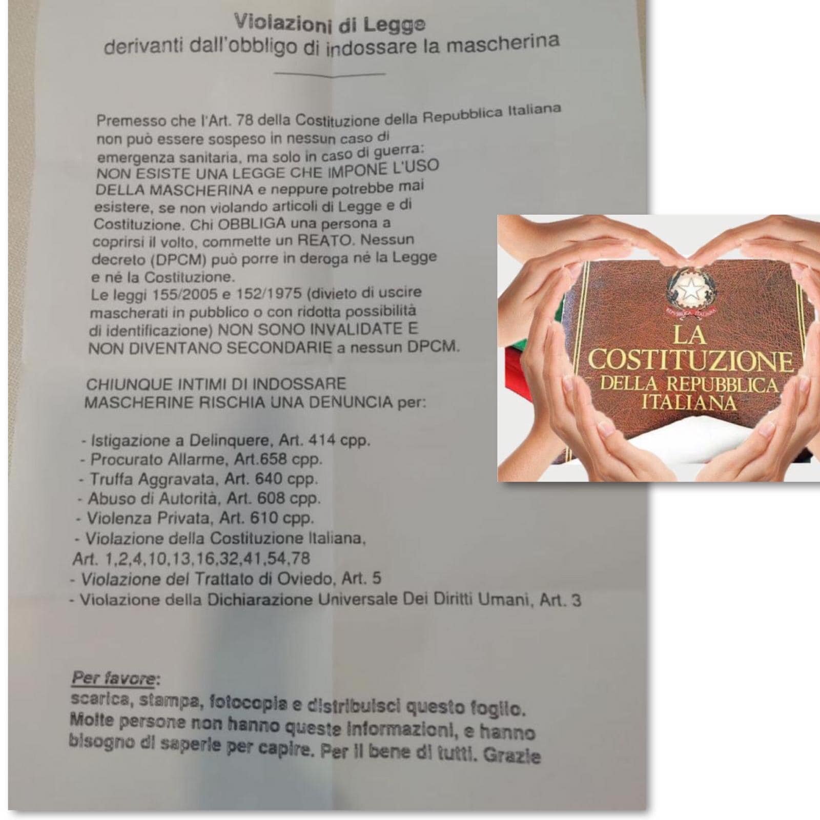 VIOLAZIONI DI LEGGE DERIVANTI DALL'OBBLIGO DELL'USO DELLA MASCHERINA OVUNQUE