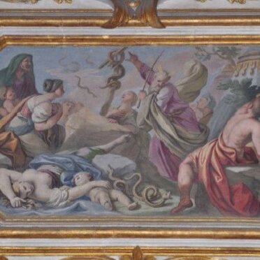 Mosè fa innalzare il serpente di bronzo 1720-1725, Controfacciata