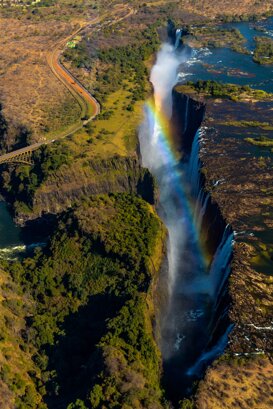 Victoria Falls The sumptuous Victoria Falls seen from the helicopter, Zambia 2014