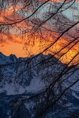 Photo by Armando Pezzarossa Sunset over Val Saviore - Adamello Park